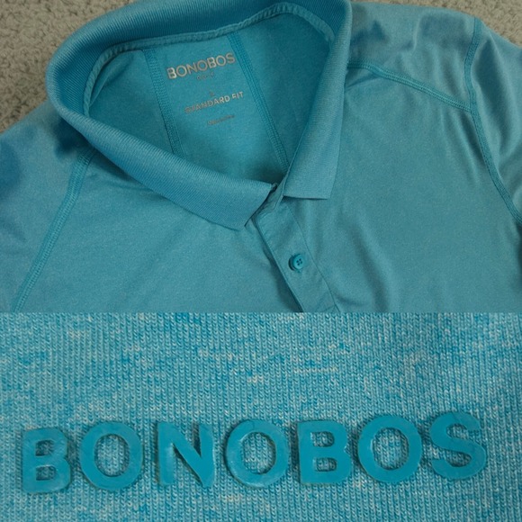 Bonobos Other - Bonobos Golf Polo Shirt Heather Blue Mens Large Performance Stretch